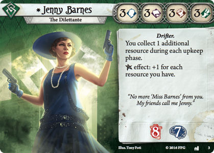 Jenny Barnes' Arkham Horror Character Card