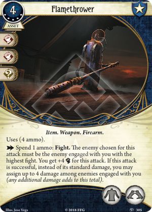 Arkham Horror ArkhamDB Most popular 5XP Card Flamethrower